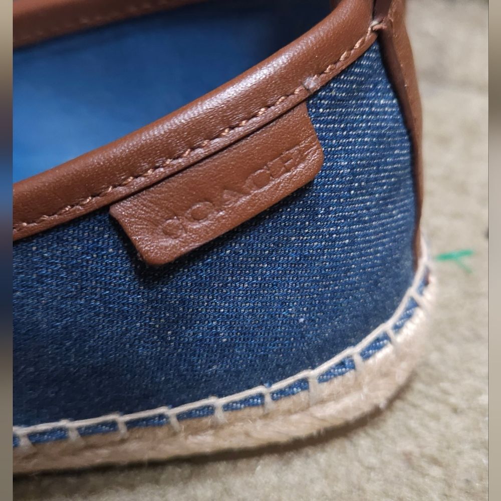 Coach Women’s Espadrille Flats Denim Embroidered Rainbow Rocket Retro Size 6B - Picture 11 of 13